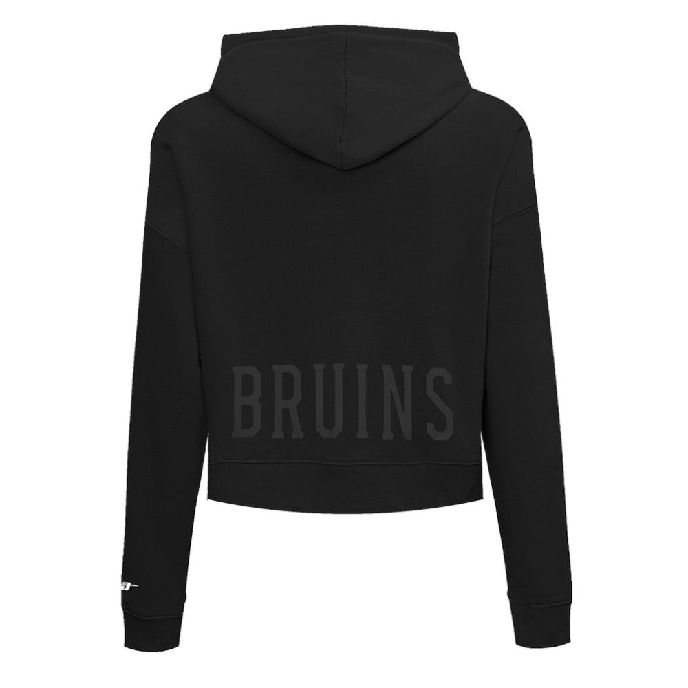 NHL Boston Bruins Pro Standard Women's Jewels Cropped Pullover Hoodie - Black