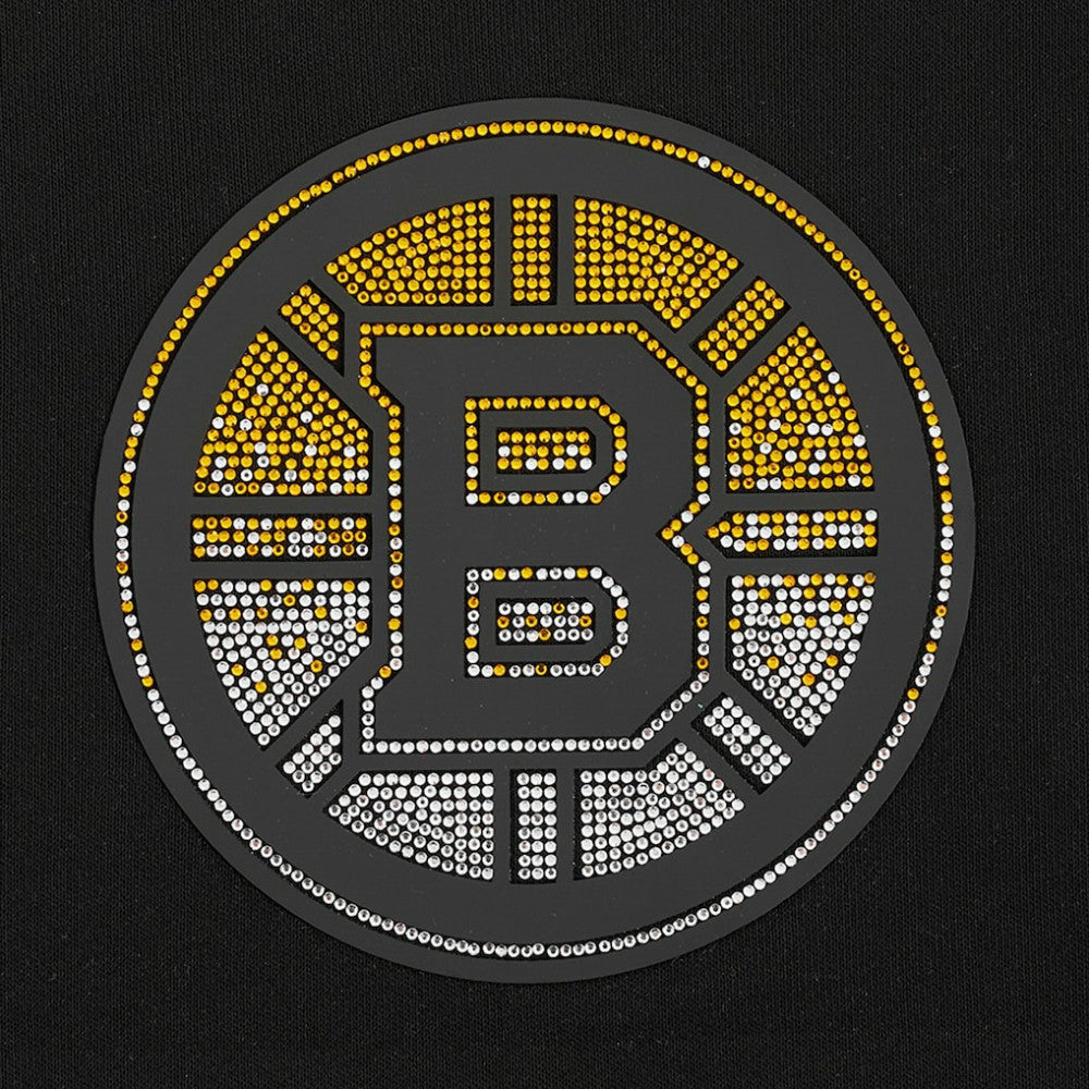 NHL Boston Bruins Pro Standard Women's Jewels Cropped Pullover Hoodie - Black