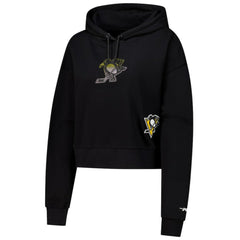 NHL Pittsburgh Penguins Pro Standard Women's Jewels Cropped Pullover Hoodie - Black