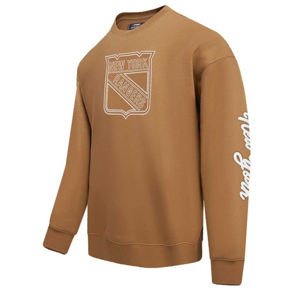 NHL New York Rangers Pro Standard Paint the City Pullover Sweatshirt - Brown