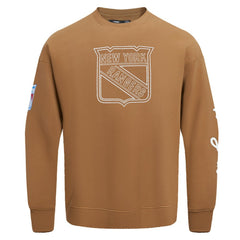 NHL New York Rangers Pro Standard Paint the City Pullover Sweatshirt - Brown
