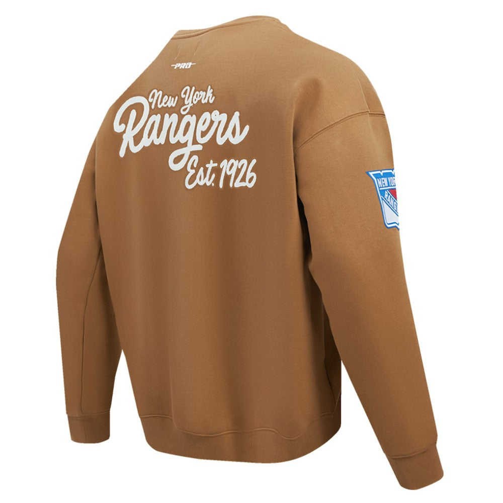 NHL New York Rangers Pro Standard Paint the City Pullover Sweatshirt - Brown
