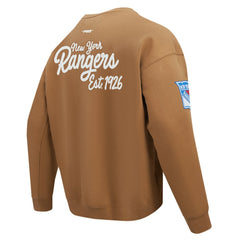 NHL New York Rangers Pro Standard Paint the City Pullover Sweatshirt - Brown