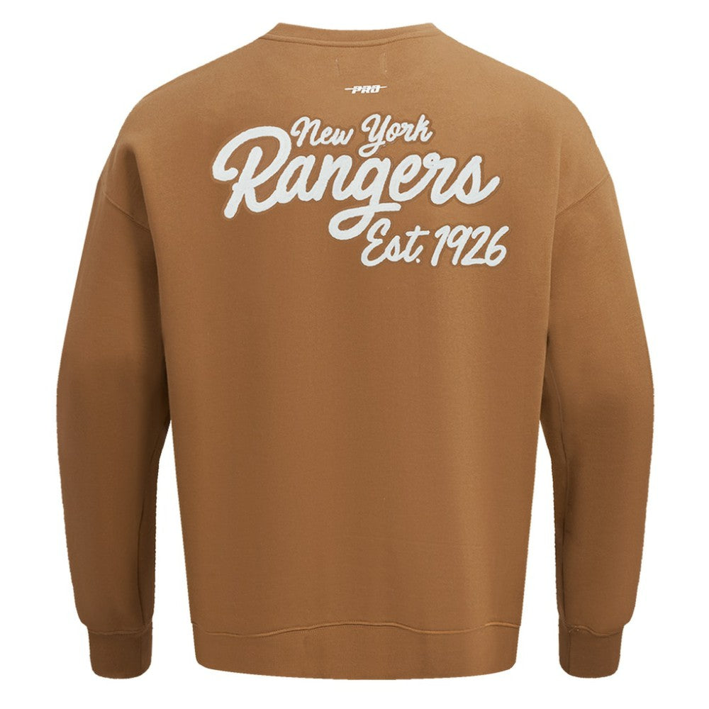 NHL New York Rangers Pro Standard Paint the City Pullover Sweatshirt - Brown
