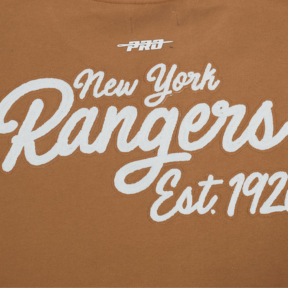 NHL New York Rangers Pro Standard Paint the City Pullover Sweatshirt - Brown