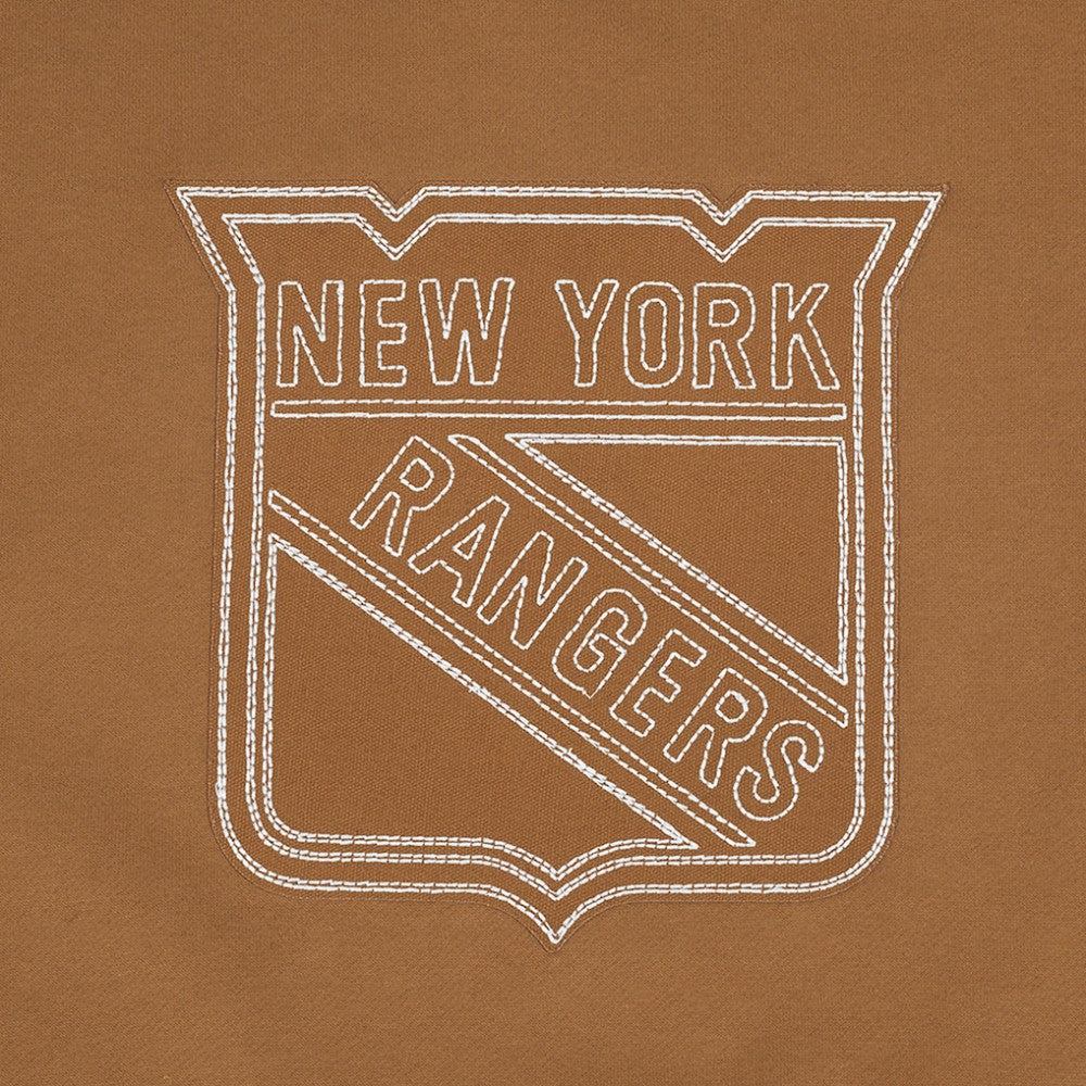 NHL New York Rangers Pro Standard Paint the City Pullover Sweatshirt - Brown