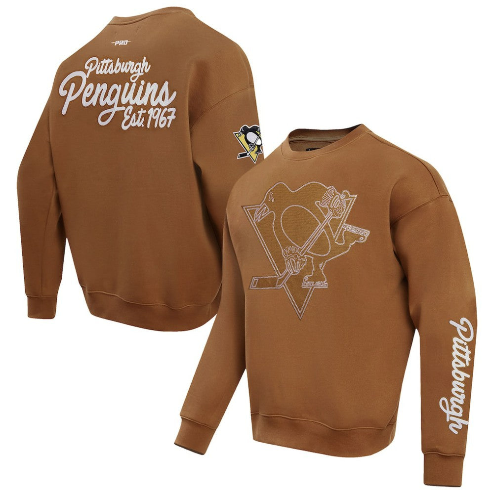 NHL Pittsburgh Penguins Pro Standard Paint the City Pullover Sweatshirt - Brown