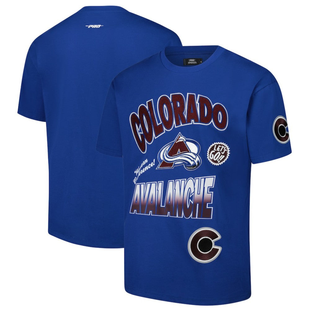 NHL Colorado Avalanche Pro Standard Turn It Up Dropped Shoulder T-Shirt - Blue
