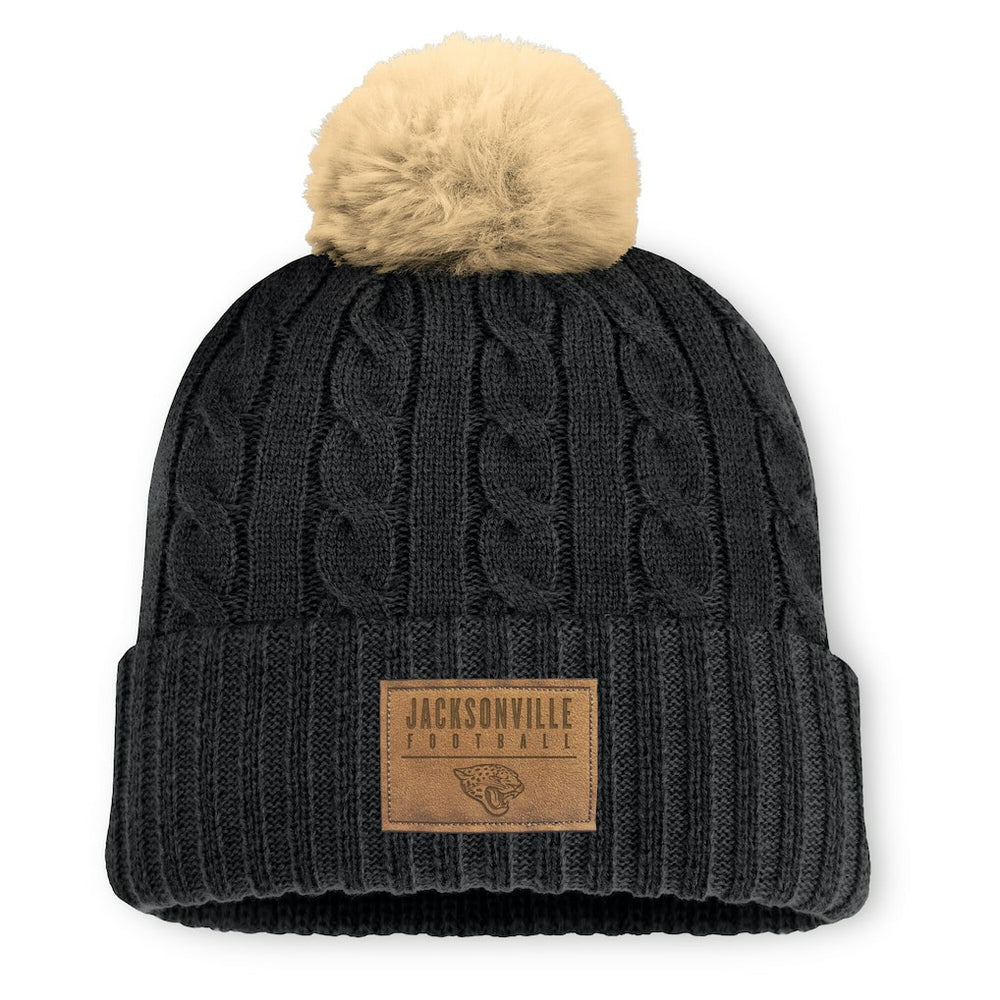 Jacksonville Jaguars Women's Cable Knit Cuffed Hat with Pom Black