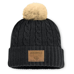 Jacksonville Jaguars Women's Cable Knit Cuffed Hat with Pom Black