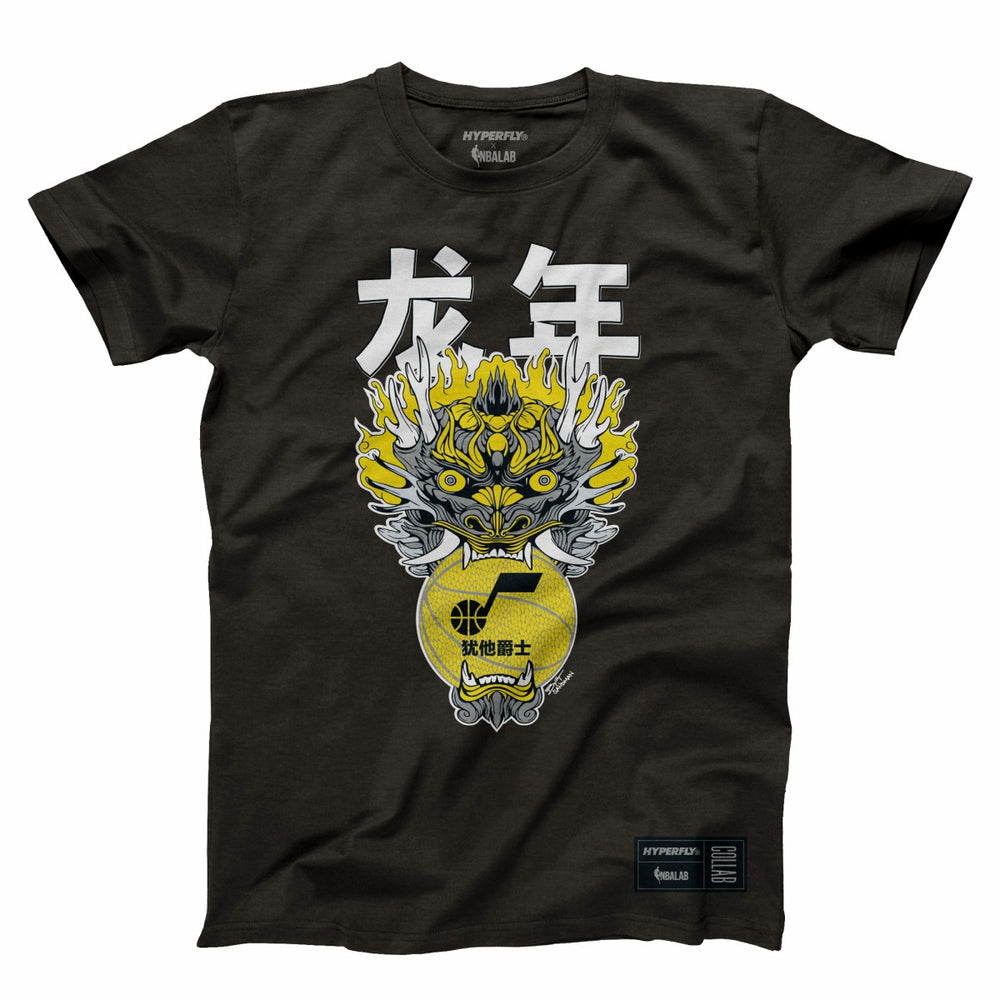Utah Jazz Hyperfly Unisex Year of the Dragon Lunar New Year Collection T-Shirt Heather Black