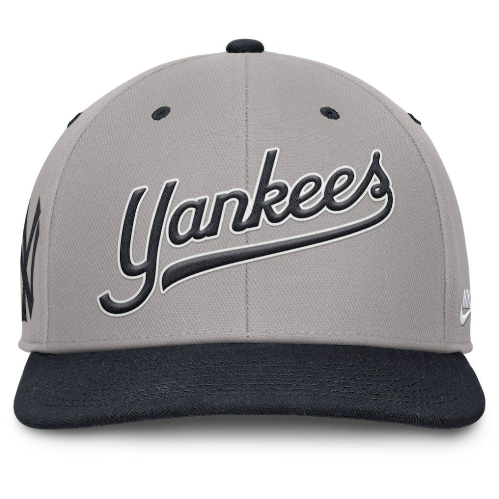 New York Yankees Nike Cooperstown Collection Pro Performance Snapback Hat - Gray/Navy Hats