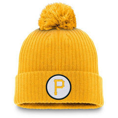 Pittsburgh Pirates Nike Cooperstown Collection Patch Cuffed Knit Hat with Pom - Gold Hats