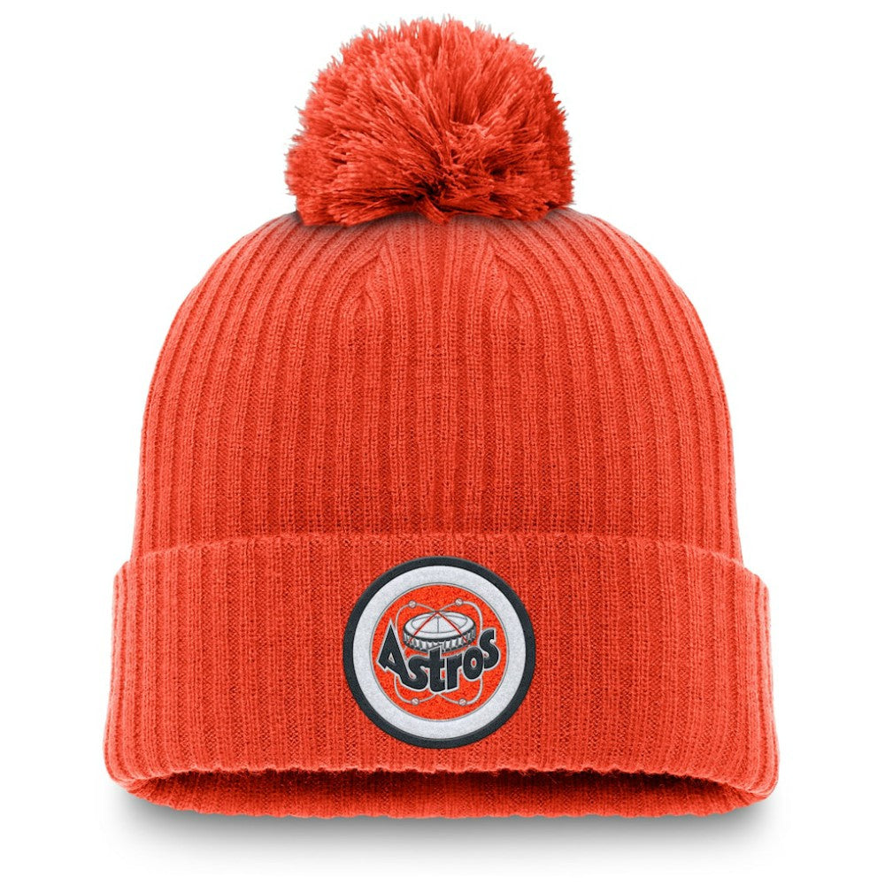 Houston Astros Nike Cooperstown Collection Patch Cuffed Knit Hat with Pom - Orange Hats