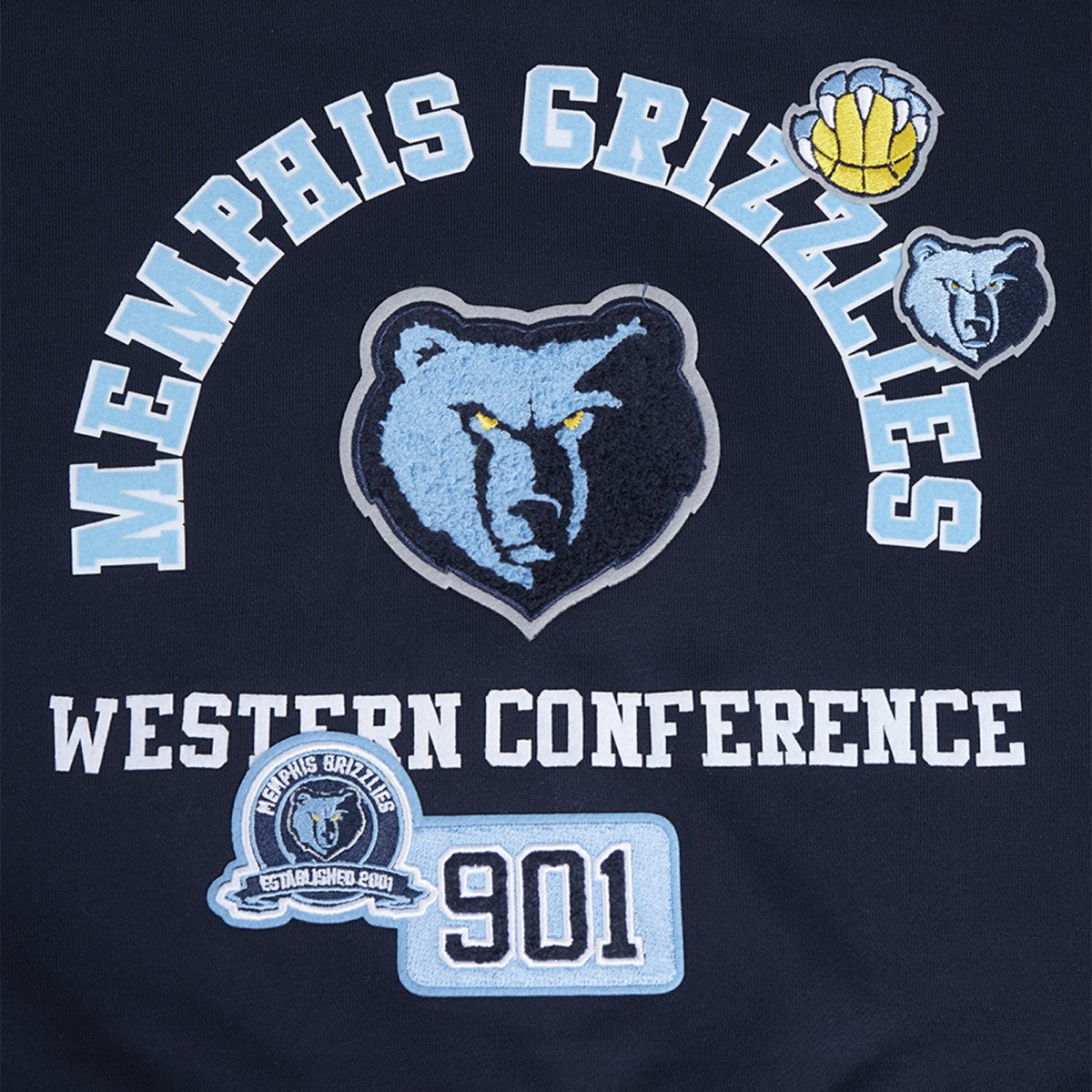 Memphis Grizzlies Pro Standard Women's Area Code Cropped Pullover Sweatshirt Navy