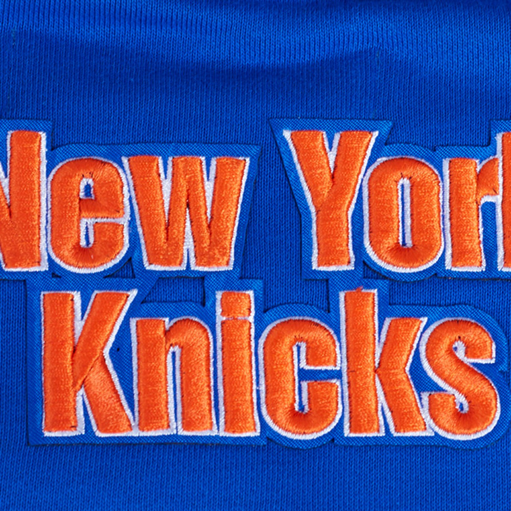 New York Knicks Pro Standard Women's Area Code Cropped Pullover Sweatshirt Blue