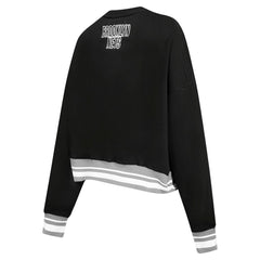 Brooklyn Nets Pro Standard Women's Area Code Cropped Pullover Sweatshirt Black