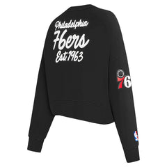 Philadelphia 76ers Pro Standard Women's Paint The City Cropped Pullover Sweatshirt Black