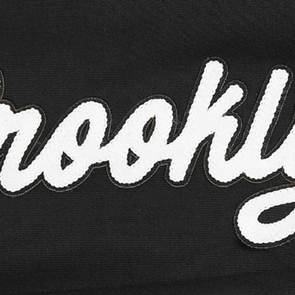 Brooklyn Nets Pro Standard Women's Paint The City Cropped Pullover Sweatshirt Black