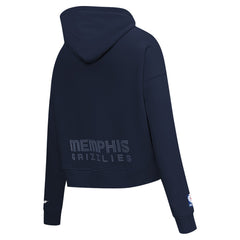 Memphis Grizzlies Pro Standard Women's Jewels Cropped Pullover Hoodie Navy