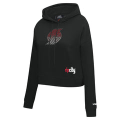 Portland Trail Blazers Pro Standard Women's Jewels Cropped Pullover Hoodie Black
