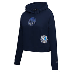 Dallas Mavericks Pro Standard Women's Jewels Cropped Pullover Hoodie Navy