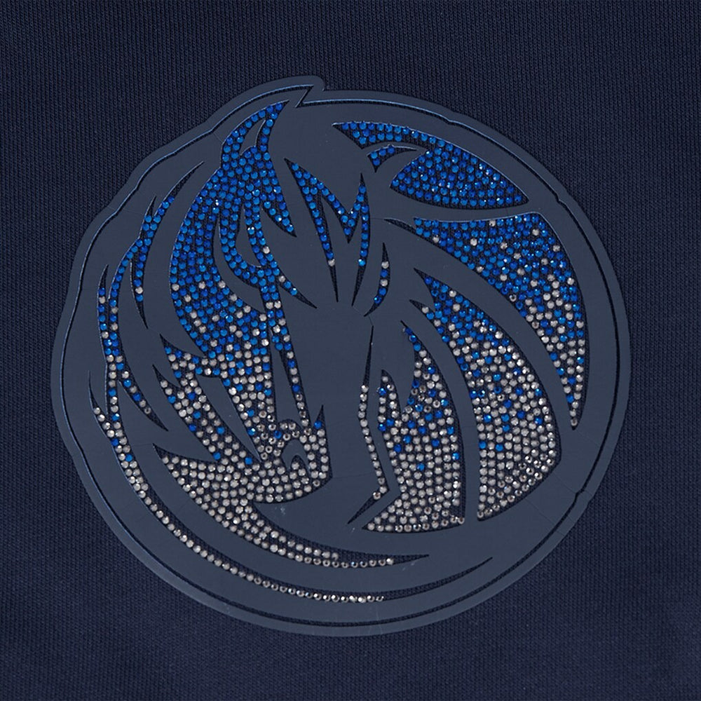 Dallas Mavericks Pro Standard Women's Jewels Cropped Pullover Hoodie Navy
