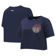 Washington Wizards Pro Standard Women's Jewels Boxy Cropped T-Shirt Navy
