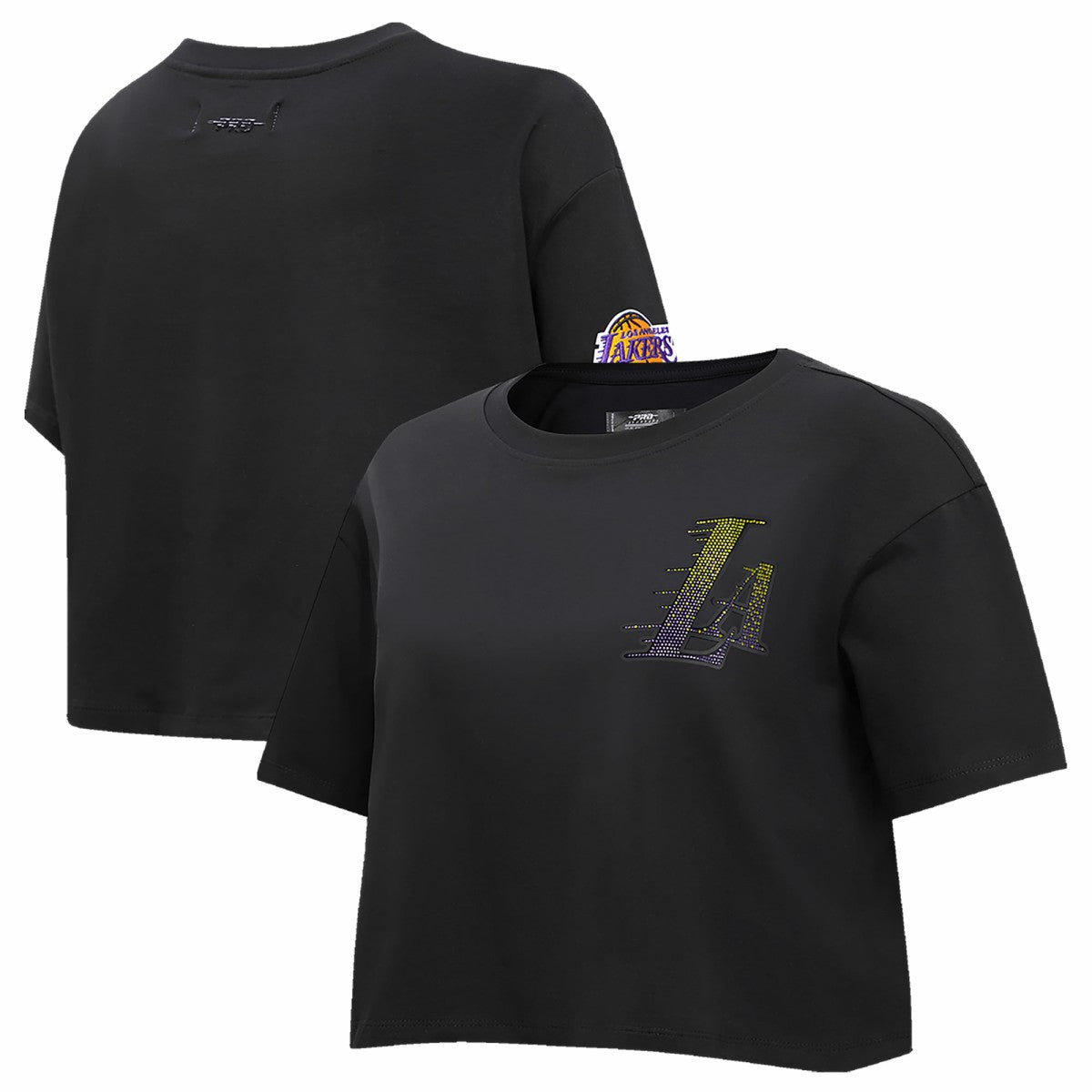 Los Angeles Lakers Pro Standard Women's Jewels Boxy Cropped T-Shirt Black
