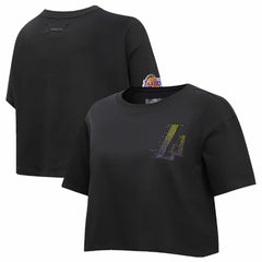 Los Angeles Lakers Pro Standard Women's Jewels Boxy Cropped T-Shirt Black