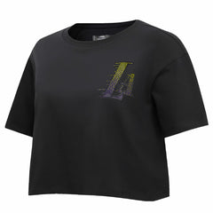Los Angeles Lakers Pro Standard Women's Jewels Boxy Cropped T-Shirt Black