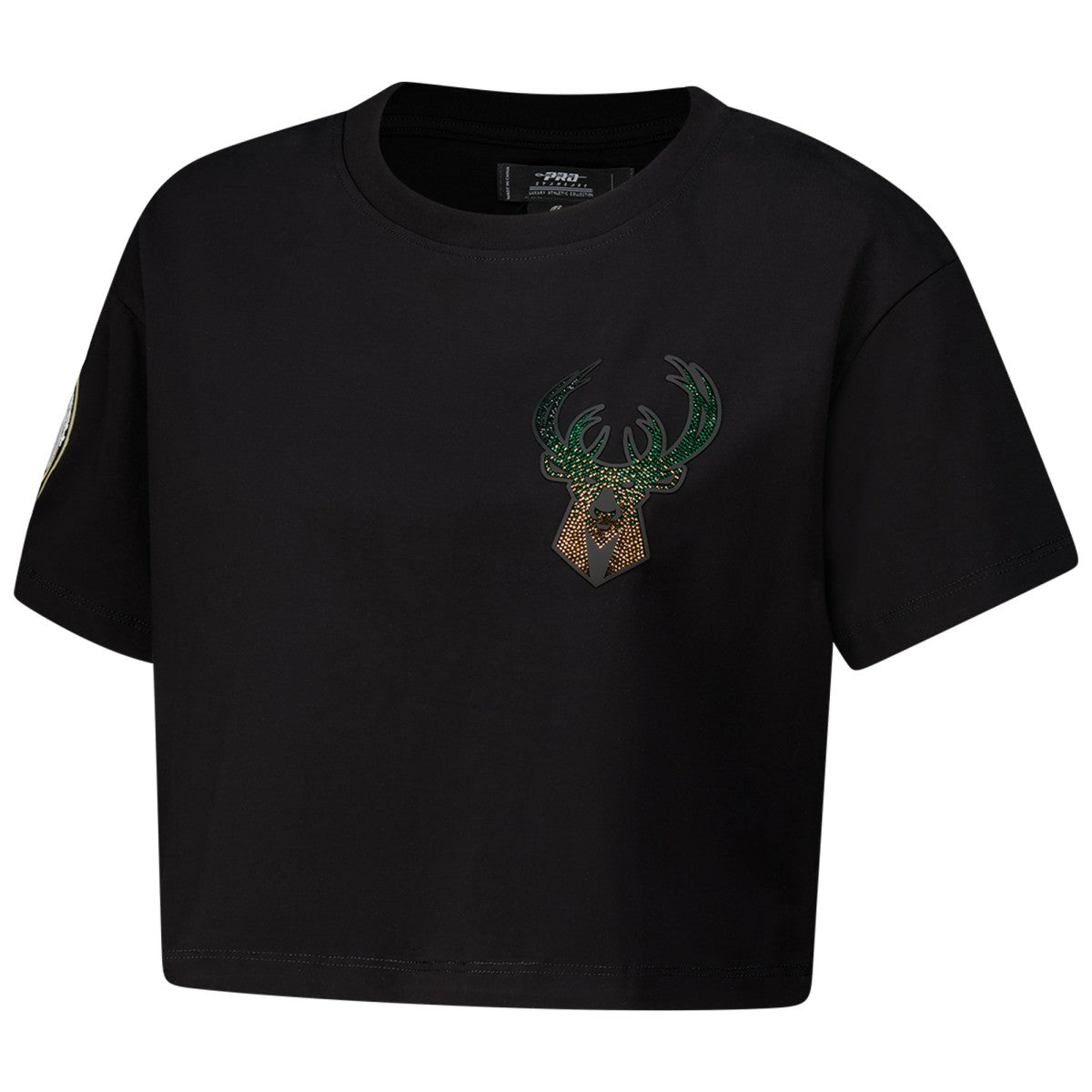 Milwaukee Bucks Pro Standard Women's Jewels Boxy Cropped T-Shirt Black
