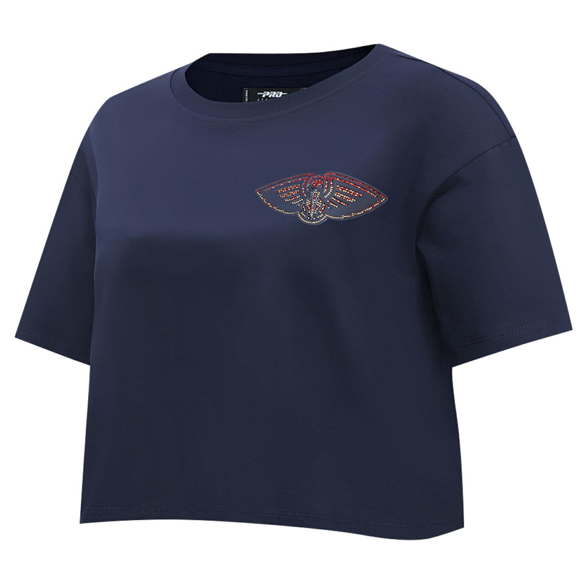 New Orleans Pelicans Pro Standard Women's Jewels Boxy Cropped T-Shirt Navy