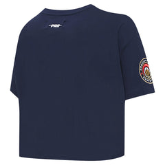 New Orleans Pelicans Pro Standard Women's Jewels Boxy Cropped T-Shirt Navy
