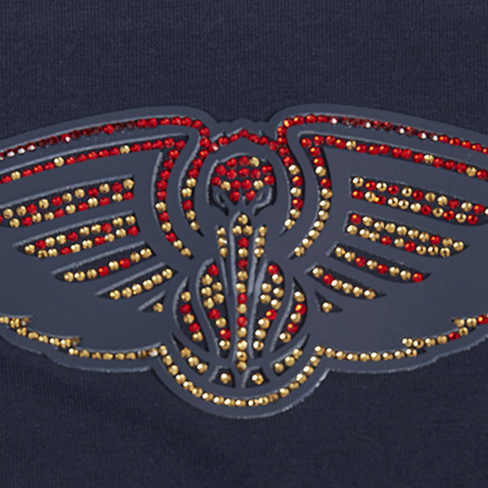 New Orleans Pelicans Pro Standard Women's Jewels Boxy Cropped T-Shirt Navy