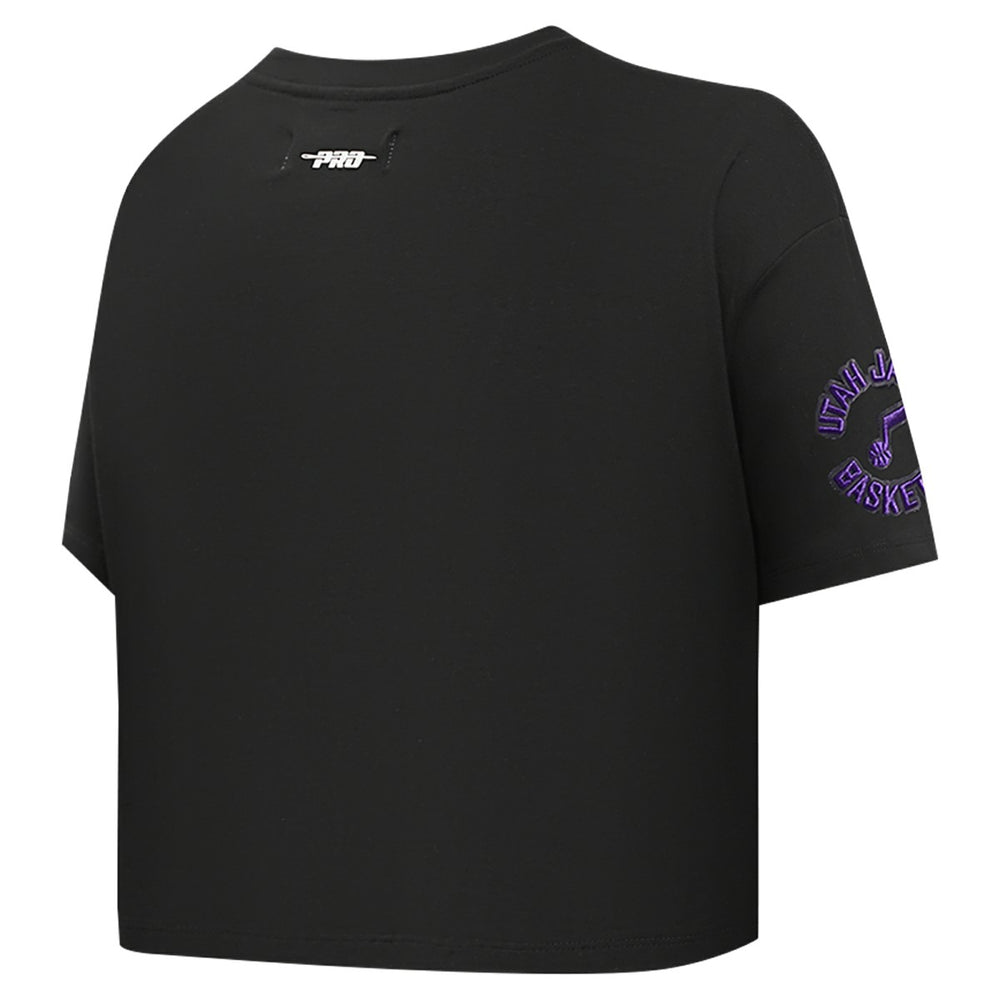 Utah Jazz Pro Standard Women's Jewels Boxy Cropped T-Shirt Black