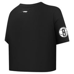 Brooklyn Nets Pro Standard Women's Jewels Boxy Cropped T-Shirt Black
