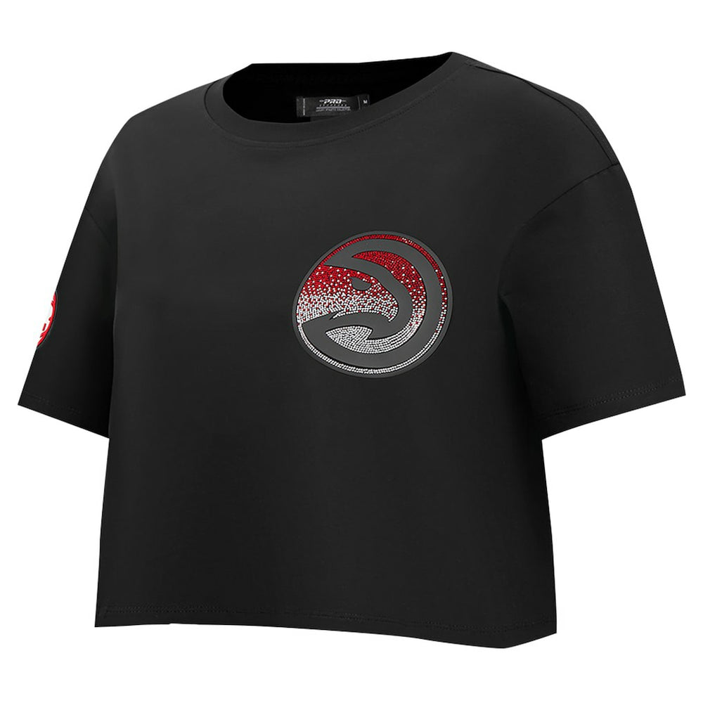 Atlanta Hawks Pro Standard Women's Jewels Boxy Cropped T-Shirt Black