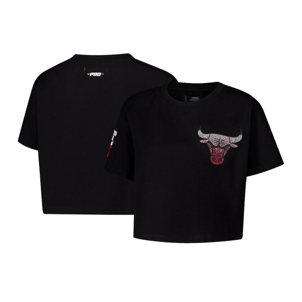 Chicago Bulls Pro Standard Women's Jewels Boxy Cropped T-Shirt Black