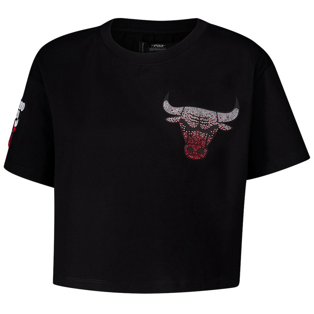 Chicago Bulls Pro Standard Women's Jewels Boxy Cropped T-Shirt Black