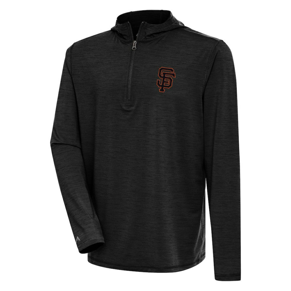 San Francisco Giants Antigua Tidy Quarter-Zip Hoodie - Heather Black Hoodies