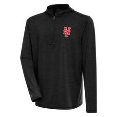 New York Mets Antigua Tidy Quarter-Zip Hoodie - Heather Black Hoodies
