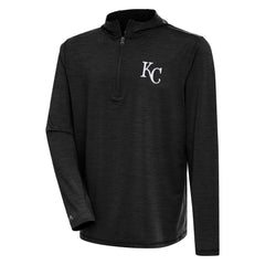 Kansas City Royals Antigua Tidy Quarter-Zip Hoodie - Heather Black Hoodies