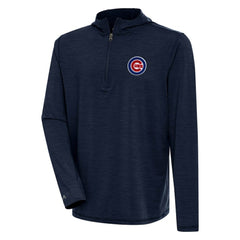 Chicago Cubs Antigua Tidy Quarter-Zip Hoodie - Heather Navy Hoodies