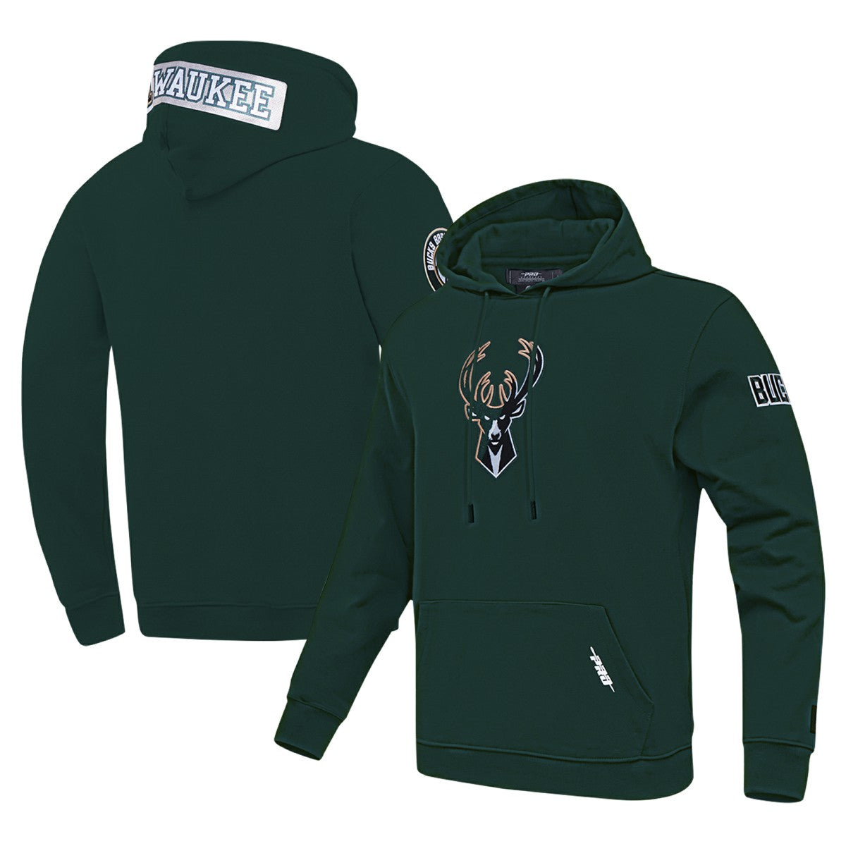 Milwaukee Bucks Pro Standard Split Logo Pullover Hoodie Hunter Green