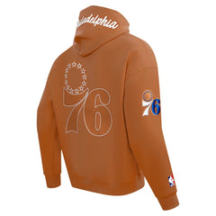 Philadelphia 76ers Pro Standard Paint the City Drop Shoulder Pullover Hoodie Brown