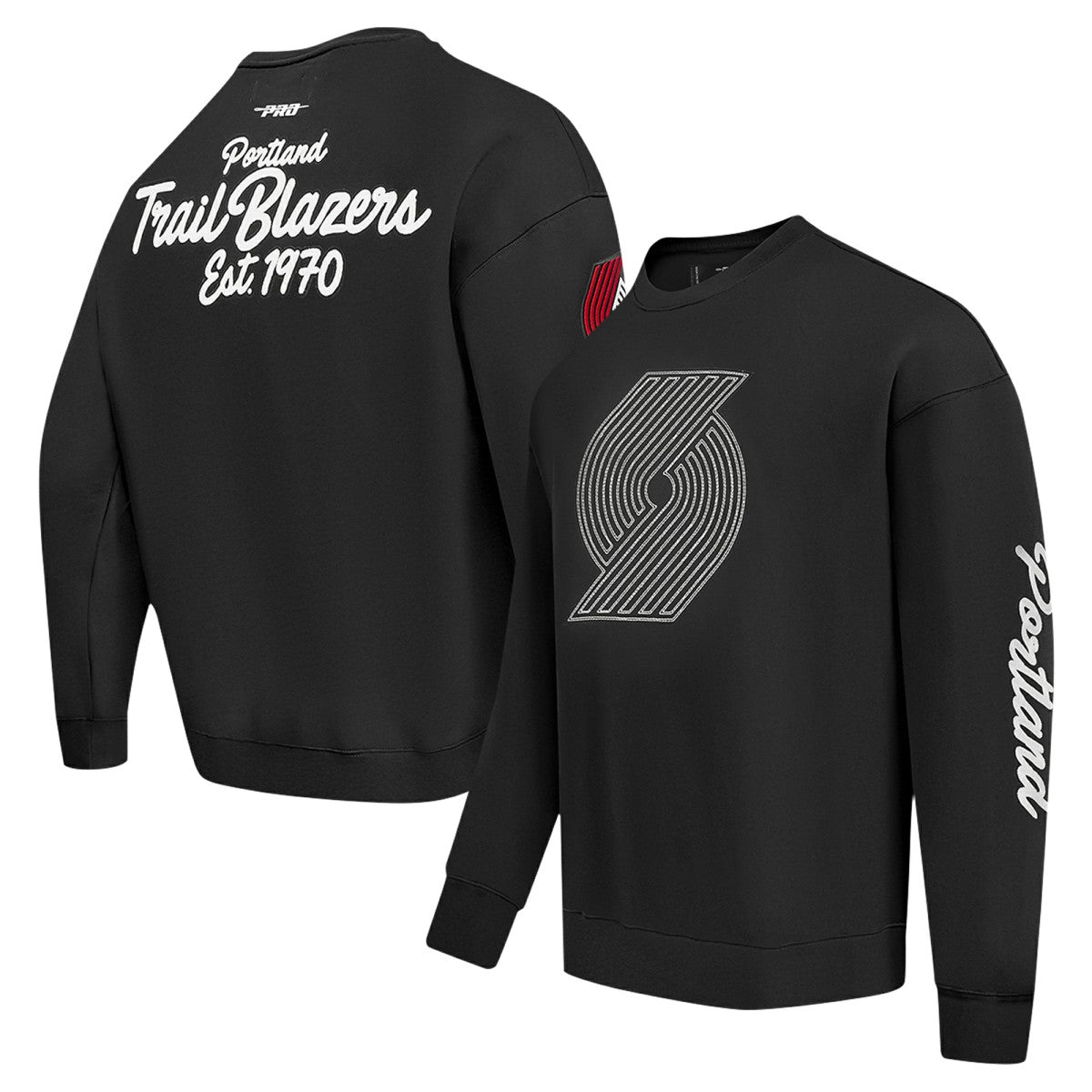 Portland Trail Blazers Pro Standard Paint the City Pullover Sweatshirt Black