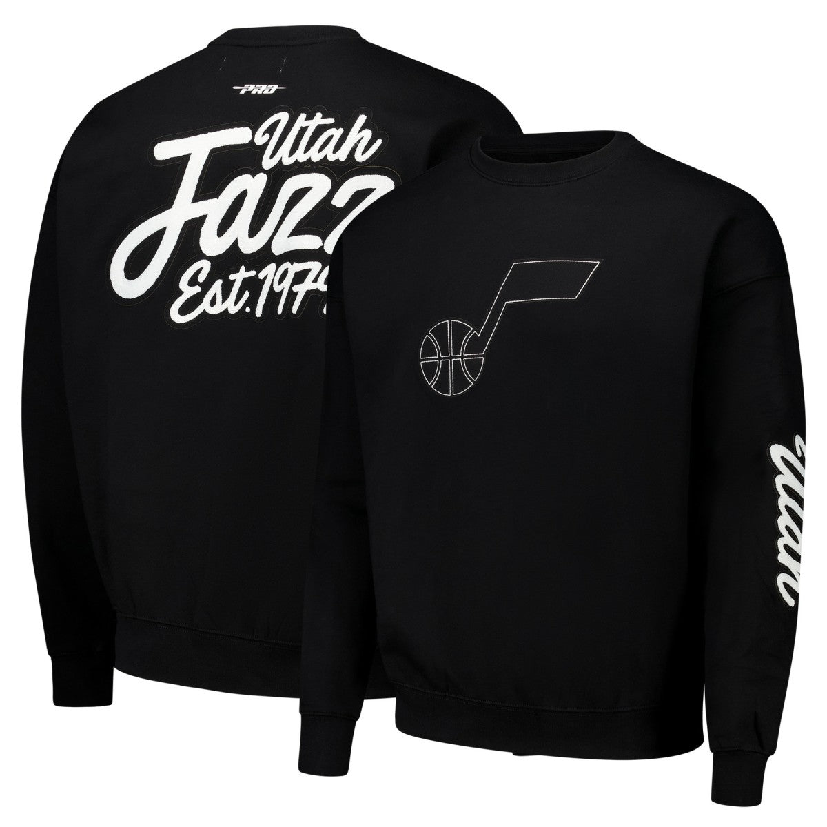 Utah Jazz Pro Standard Paint the City Drop Shoulder Sweatshirt Black