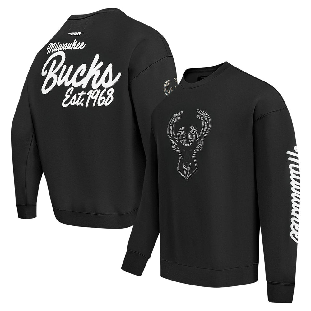 Milwaukee Bucks Pro Standard Paint the City Drop Shoulder Sweatshirt Black