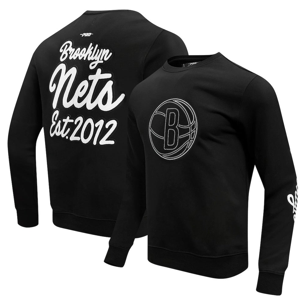 Brooklyn Nets Pro Standard Paint the City Drop Shoulder Sweatshirt Black